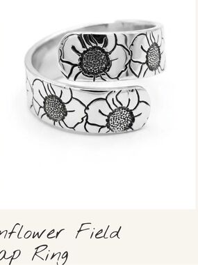 Sunflower Field Wrap Ring